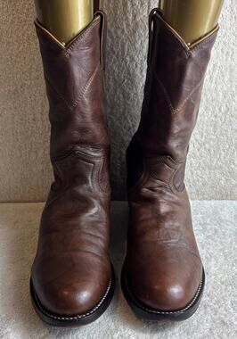 Justin Roper Boots Womens SZ 5.5 B Chestnut Marbled Brown Leather Western L3163